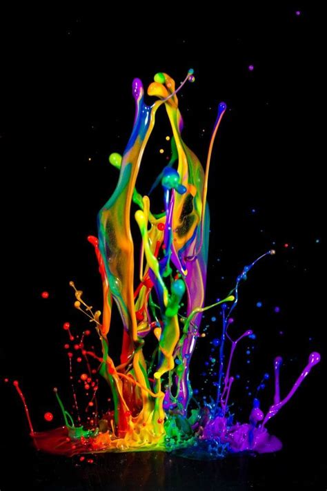 Colored Water Splash Color Of Life Colorful Art Rainbow