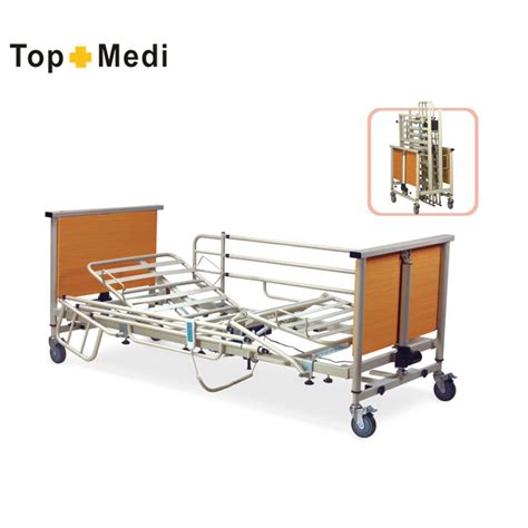 Topmedi Folding Three Function Electric Hospital Bed For Patient China Folding Hospital Bed