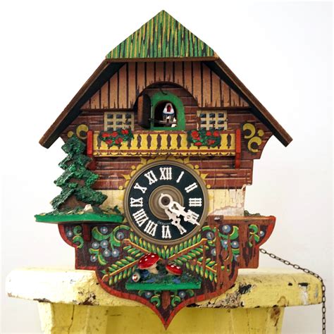 Vintage Cuckoo Clock Mushrooms Birds Regula Movement 60s Etsy