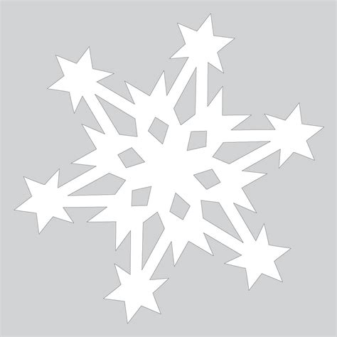 Paper Snowflake Pattern With Stars Cut Out Template Free Printable