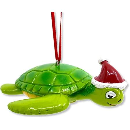 Amazon Com Cape Shore Sea Turtle Christmas Ornament Wearing A Santa
