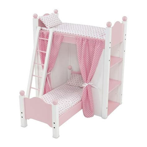 18 inch doll furniture bed fits my life as dolls doll loft bunk bed with shelving units and