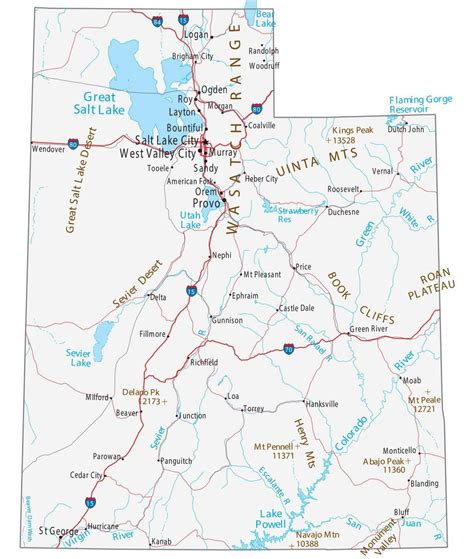 Mapa De Utah Ciudades Y Carreteras