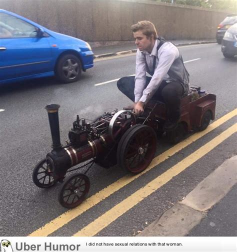 This Guy Driving His Miniature Steam Train Round My Local Town Funny