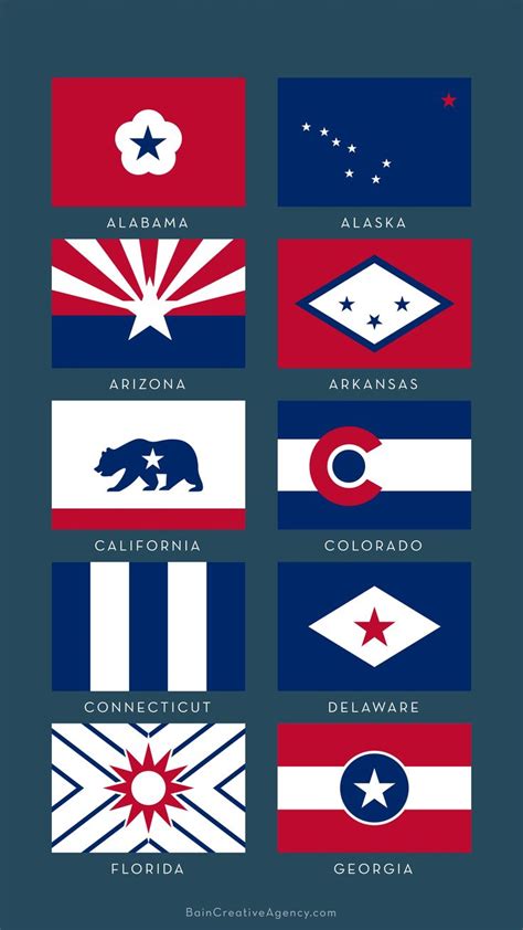 50 State Flag Redesigns State Flags Creative Agency Deck Design