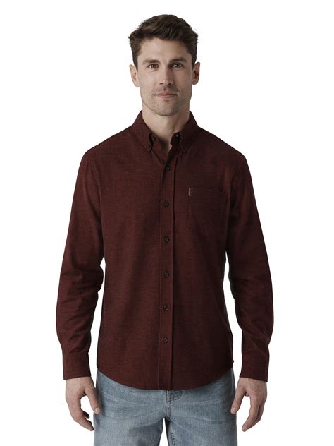 George Mens Long Sleeve Knit Button Down Shirt Up To 2xl