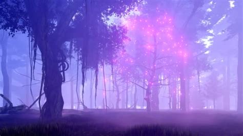 Magic Tree In Misty Night Forest 4k Fantasy Animation — Stock Video