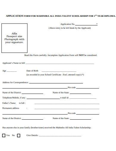 11 Student Scholarship Form Templates In Pdf Doc