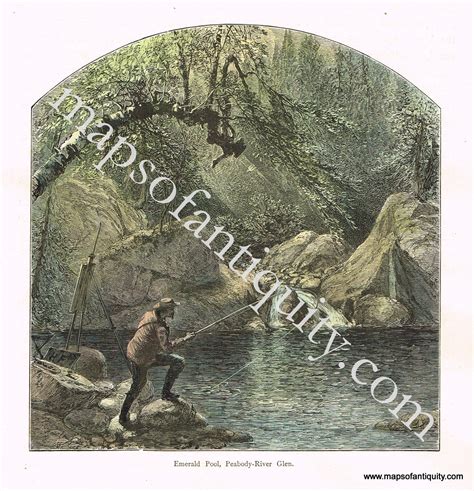 1872 Emerald Pool Peabody River Glen Antique Engraved Print