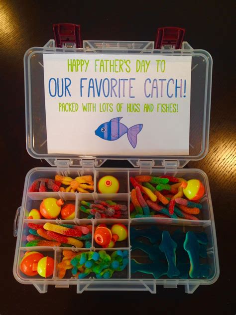 Finding a gifts your favourite fatherly figure whether it be something that represents your time together, lets him know that you miss him or even just makes him laugh doesn't have to be a daunting task. Father's Day "Favorite Catch" Tackle Box Gift | Diy father ...
