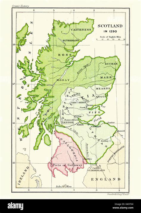 Map Of Medieval Scotland In The Late 13th Century Stock Photo Alamy