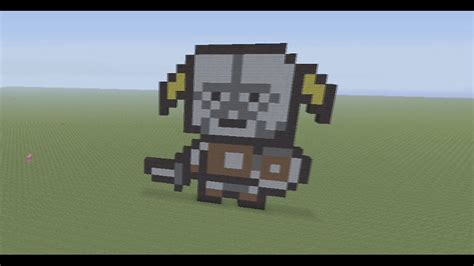 Minecraft Speed Build Mini Dragonborn Pixel Art Youtube