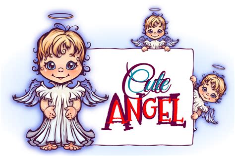 Cute Cartoon Angels ~ Illustrations On Creative Market