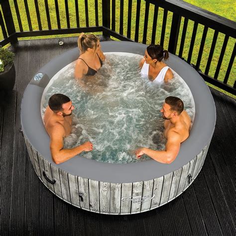 This 6 person hot tub with lounger comes with 90 therapy jets which are powered by 2 pumps. CleverSpa® Waikiki 6 Person Inflatable Hot Tub | Clever ...