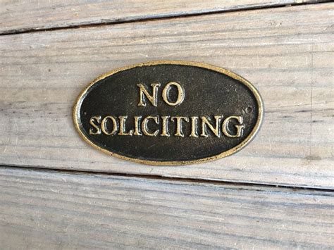 No Soliciting Sign No Soliciting Metal Sign No Soliciting Etsy