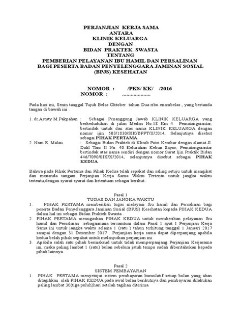 Surat Perjanjian Kerjasama Mitra Daily Blog Networks