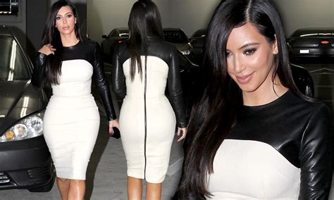 Kim Kardashian Squeezes Into Tight Leather Dress For Meeting Daily
