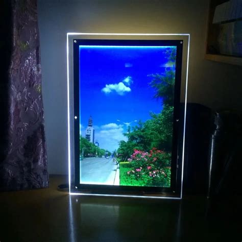 Super Slim Acrylic Photo Frame Led Edge Lit Light Box Letters A3