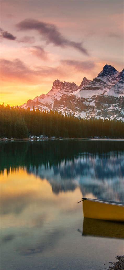 Two Jack Lake Wallpaper 4k Banff National Park Alberta Canada