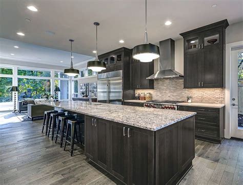 And sometimes it seems like people do it just because, and later regret it. Neutral modern farmhouse open concept kitchen tips for 2019 | Dark kitchen cabinets, Stained ...
