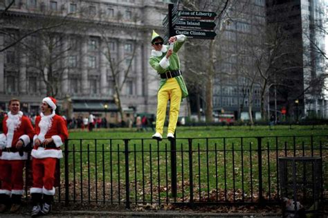 Annual Santacon Held In Nyc