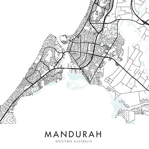 Mandurah Western Australia Australia Art City Map Print Etsy