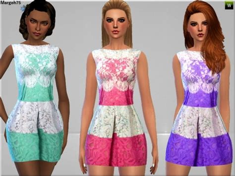 Delicate Lace Dress By Margie At Sims Addictions Sims 4 Updates