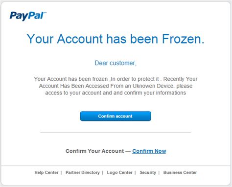 Account Frozen PayPal Phishing Email Says MailShark
