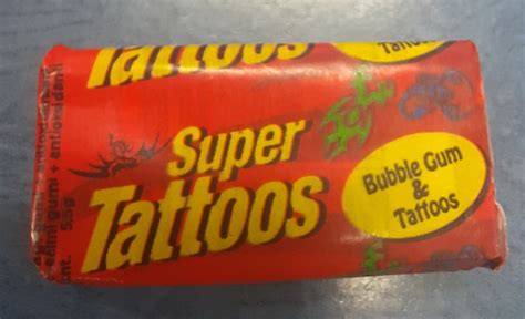 Super Tattoos Bubble Gum Tattoo Retro Lolly