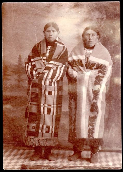 1900 Two Osage Indian Women Wearing Trade Blankets ~ Oklahoma