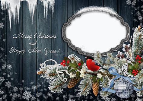 Christmas Greeting Card With Frame Stock Illustration Illustration Of