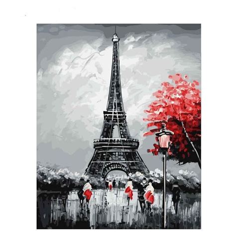 Eiffel Tower In The Dark Diy Painting By Numbers Kit Eiffel Tower