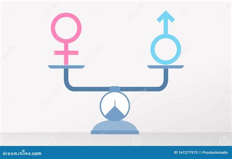 Balanced Scales With Male And Female Gender Symbols Stock Illustration Illustration Of Right