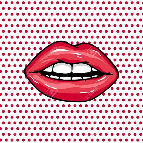 Visuele Stijl 7 Popart Rasterpatroon Volle Rode Lippen Art Pop Pop