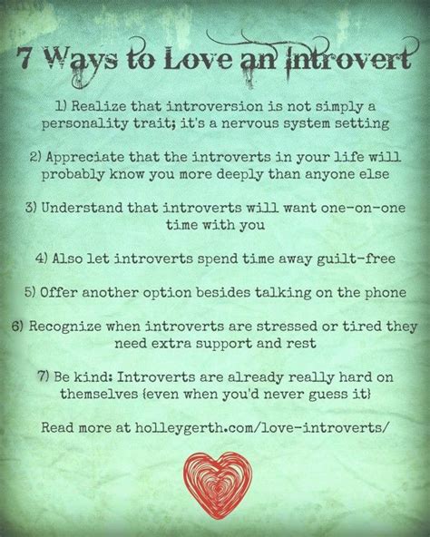 An introvert who can be outgoing in certain situations, around certain people, or when they absolutely need to. 7 Ways You Can Love an Introvert (Holley Gerth) | To tell ...