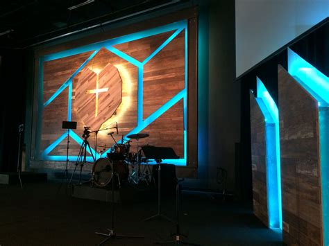 Cracked Wood Church Stage Design Church Stage Stage Design