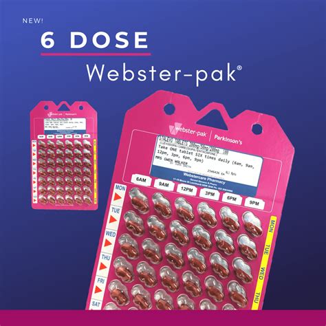 Webster Pak 6 Dose Parkinsons Webstercare Medication Management