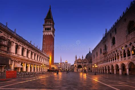 San Marco Square After Sunset Venice Stock Image Image Of Blue Dusk 34529421