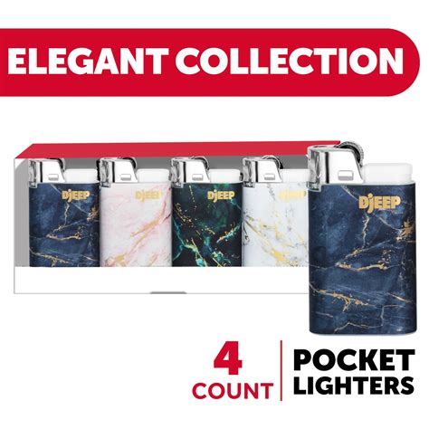 Djeep Pocket Lighters Elegant Collection Textured Metallic Marbled