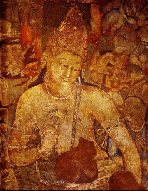 Mural Paintings On The Walls Of Ajanta Caves In Maharashtra The