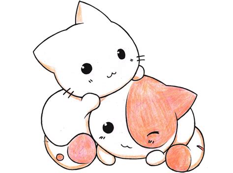 Cartoon Kawaii Cute Cat Drawing
