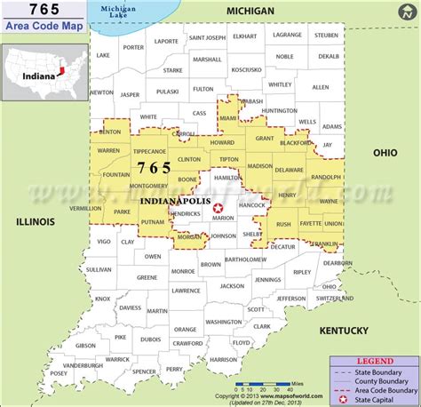 Indianapolis Area Code Map