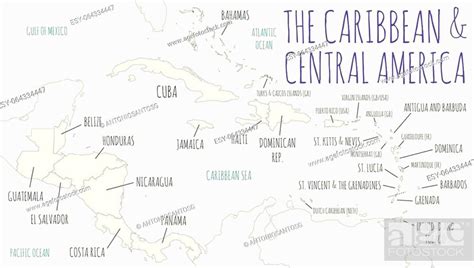 Political Caribbean And Central America Map Vector Illustration