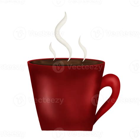 Hot Chocolate In Red Cup With Smoke On White Background Hot Chocolate