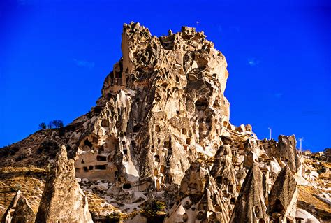Uchisar Castle Rock Fortress Uchisar Cappadocia Turkey Blaine