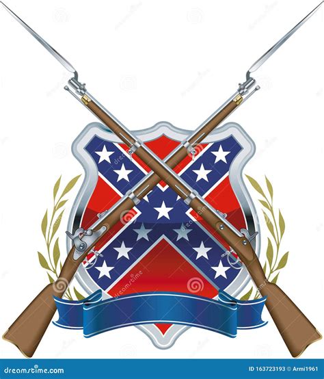 Confederate Flag Skull Wearing Kepi And Crossed Cavalry Swords Vector