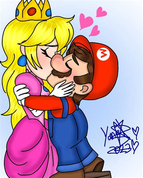 Mario Kissing Princess Peach By Angelqueen78 On Deviantart
