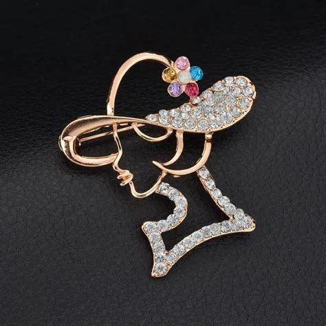 Fashion Gold Color Vintage Brooch Pins Female Brand Jewelry Queen