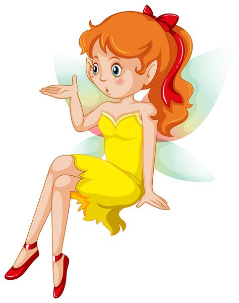 Cute Fairy In Yellow Dress 433534 Vector Art At Vecteezy