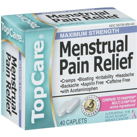Top Care Maximum Strength Caplets Menstrual Pain Relief Ct Box Stuffing Foodtown